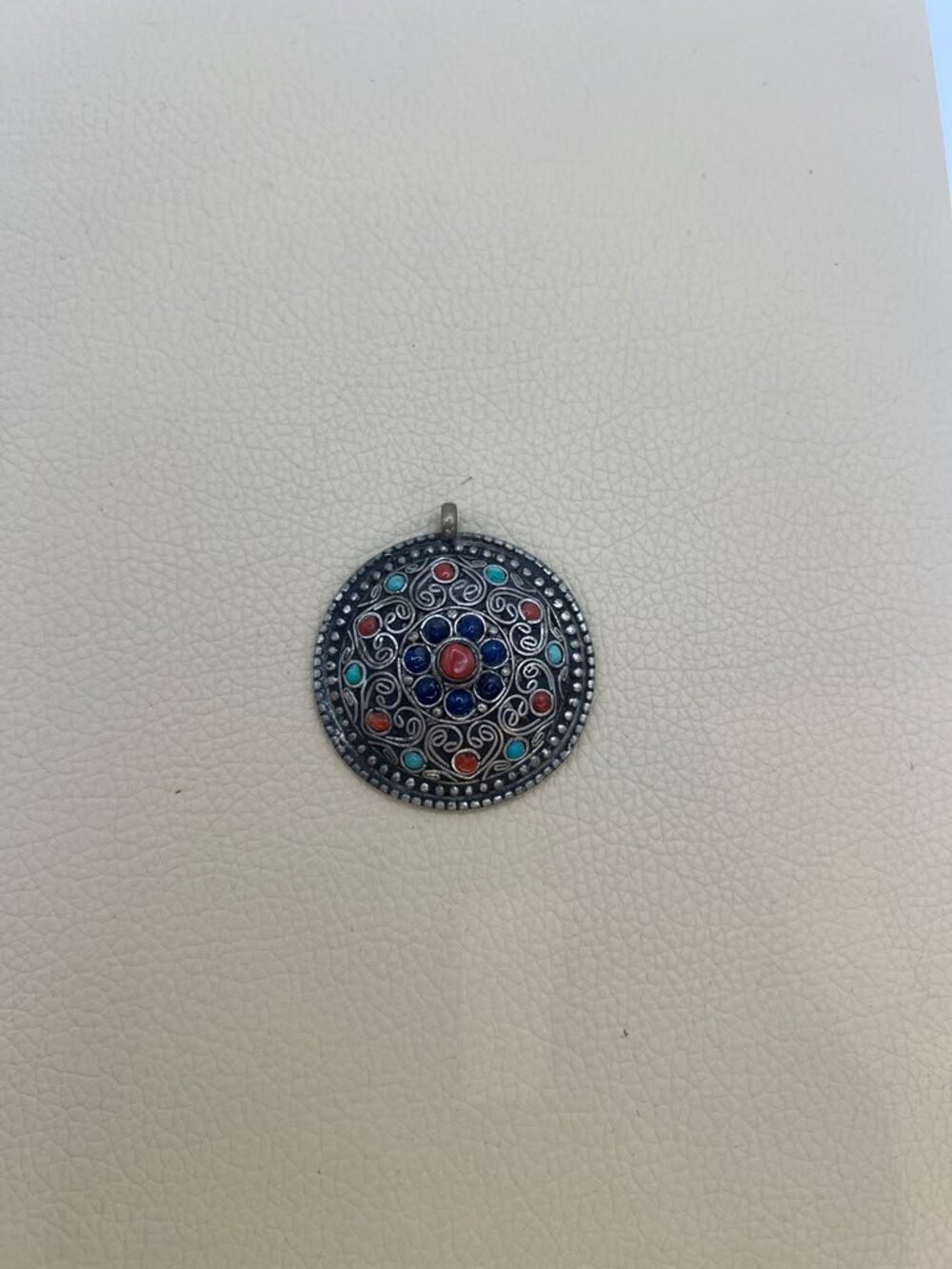 Tibetan Nepalese-Style Multicolor Filigree Statement Pendant